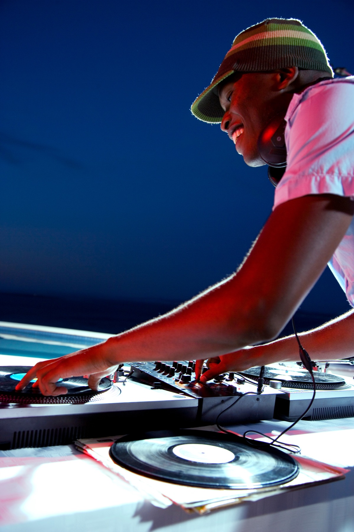 DJ performing an energetic live set